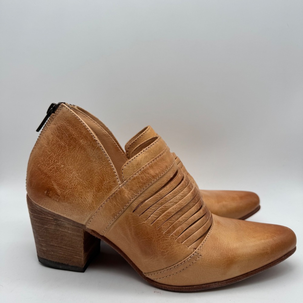 Bed Stu Trough F392101 Brown Leather Zipper Ankle & Booties‎ Womens 8